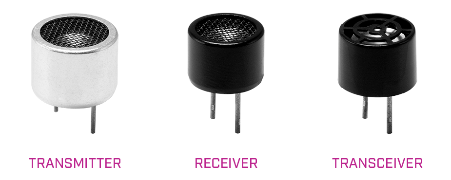 Examples of an ultrasonic transmitter, receiver, and transceiver